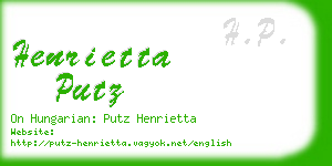 henrietta putz business card